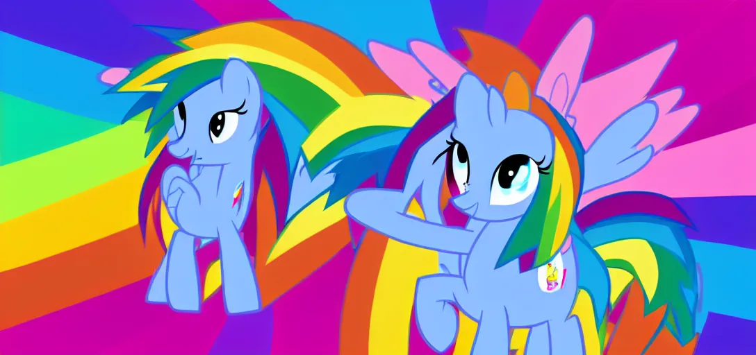 Image similar to rainbow dash, mlp, my little pony, cartoon