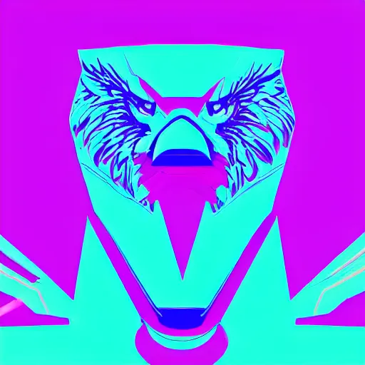 Image similar to eagle head, portrait, vaporwave, synthwave, neon, vector graphics, cinematic, volumetric lighting, f 8 aperture, cinematic eastman 5 3 8 4 film, photorealistic