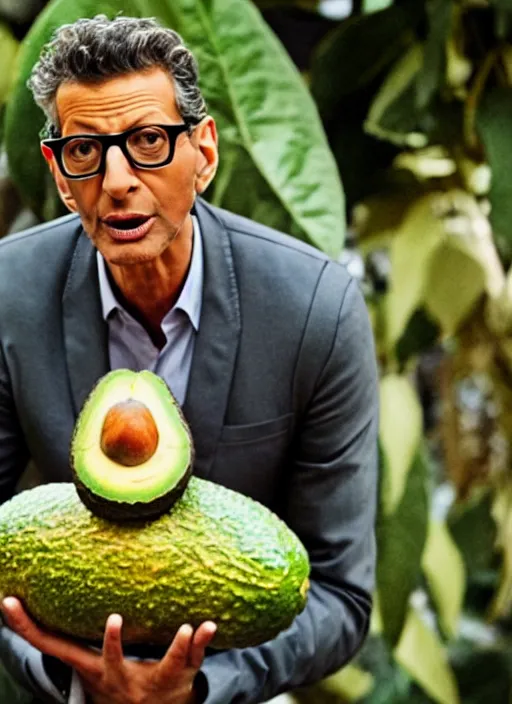 Image similar to an avocado eats jeff goldblum