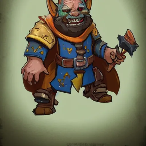 Image similar to a cute and adorable little ork wizard, hearthstone, concept illustartion, character art,