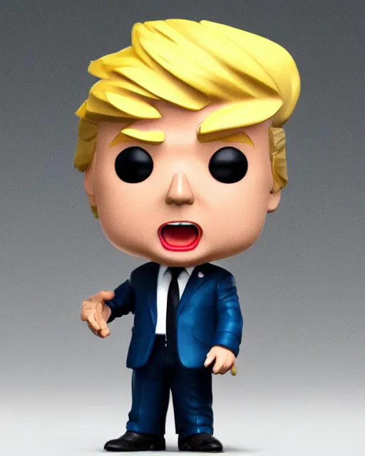 Image similar to donald trump as a funko pop, studio lighting, artstation, 4 k, highly detailed