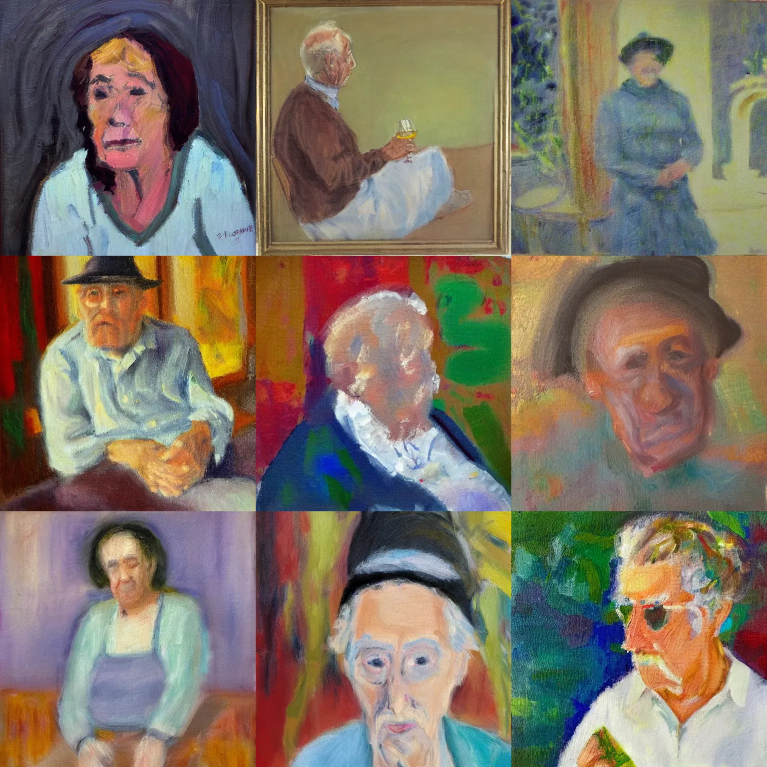 Prompt: impressionist portrait of an aging alcoholic