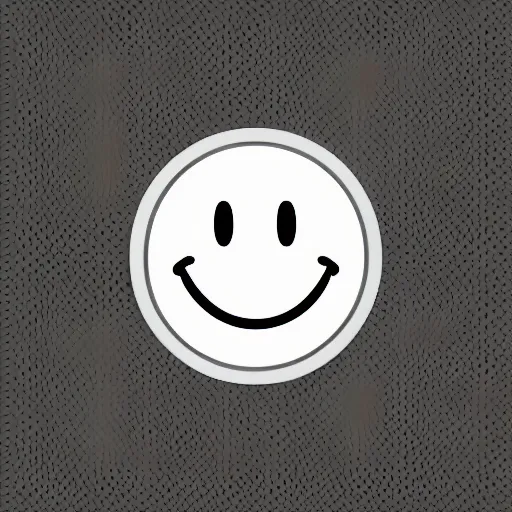 Image similar to grey smiley icon, white background, 2 d, high detailed, no colours, only black and white