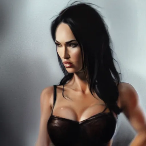 Image similar to dark haired attractive woman fighting with megan fox, photorealistic,