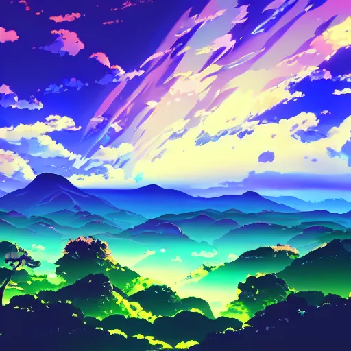 Image similar to cool sky anime background colors