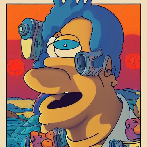 Image similar to poster of Homer Simpson as a real person dreaming of donuts by Tristan Eaton & Greg Rutkowski