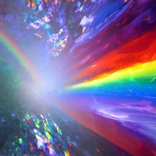 Prompt: long shot of a huge rainbow clear marble, concept art, by leonid afremov, by gerhard richter, jeff koons, volumetric light, smooth, depth perception, high depth of field, 4 k, unreal engine 5, ultradetailed, hyperrealistic, artstation