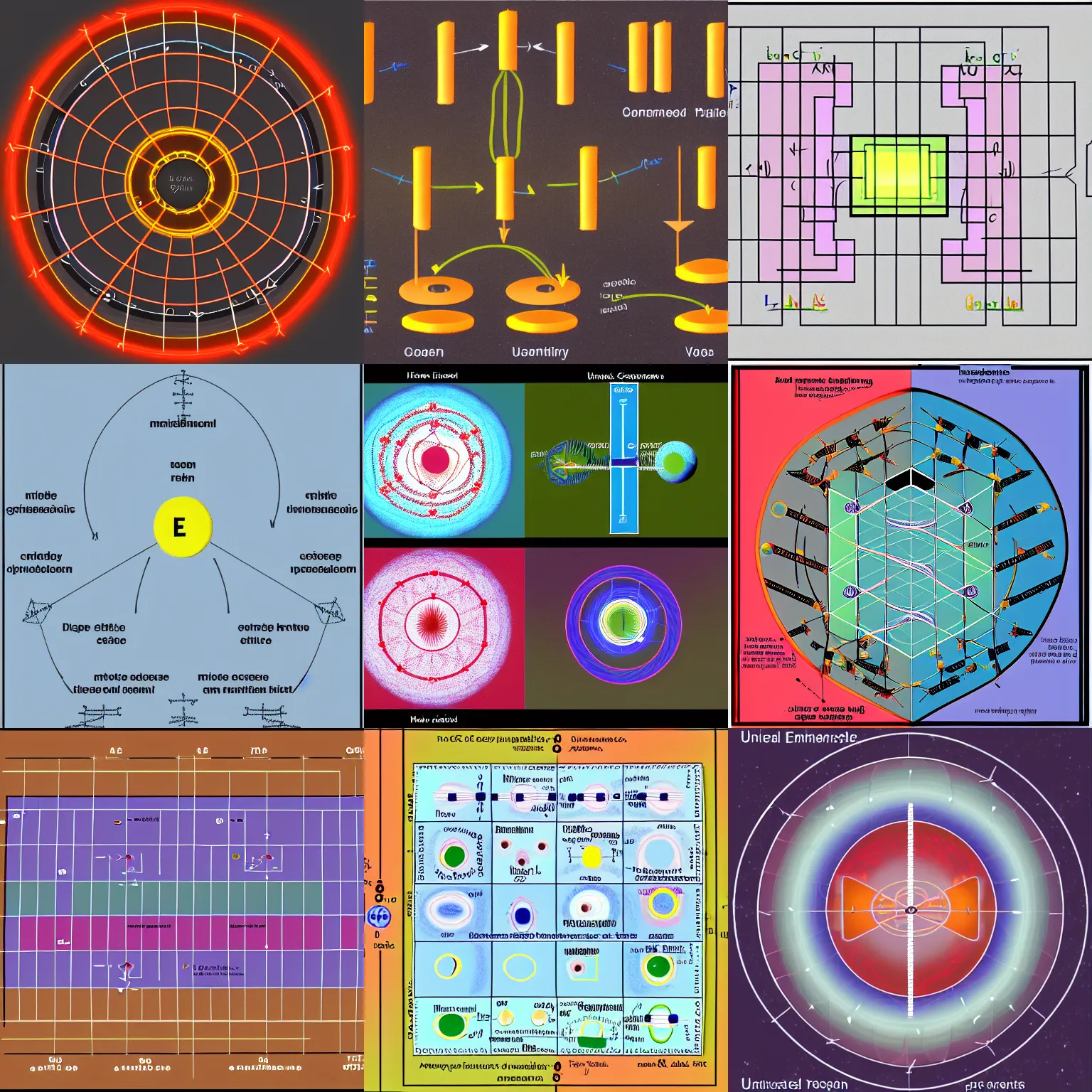 Prompt: A diagram of universal eigenstates