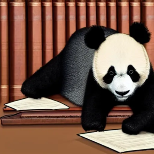 Image similar to panda as an attorney