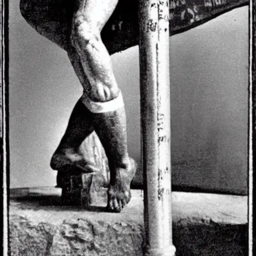 Image similar to karl marx in a bikini, pole dancing