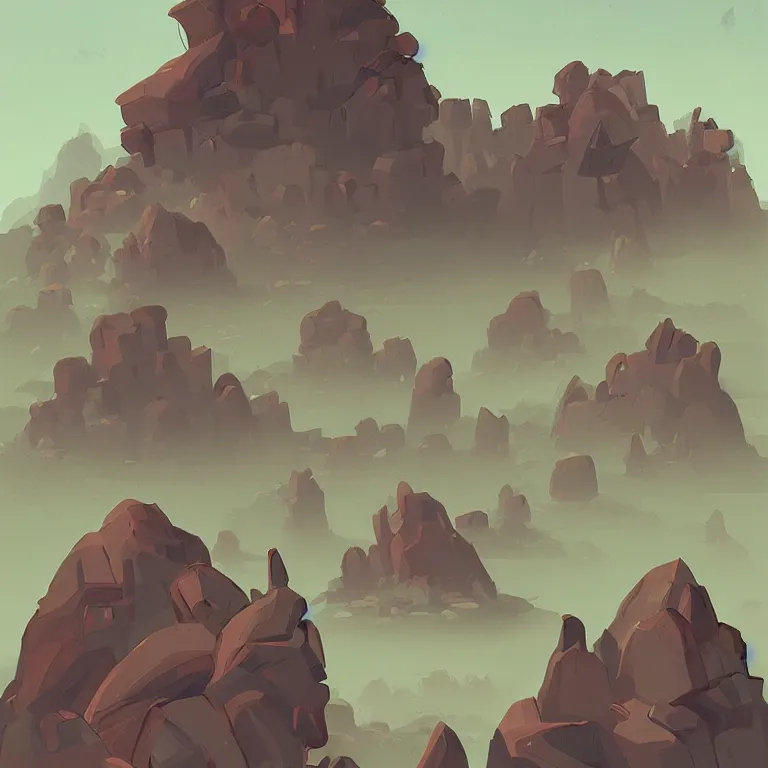 Image similar to bunch of different shapes and sizes of rocks, concept art by james gilleard, featured on deviantart, environmental art, 2 d game art, concept art, artstation hq