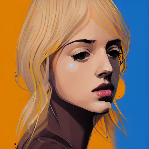 Prompt: Beautiful girl with blond hair profile picture by Mandelbrot, Benoit B., asymmetrical, Organic Painting , Matte Painting, geometric shapes, hard edges, street art, symmetric face, symmetric eyes, trending on the artstation:2 by Sachin Teng:4