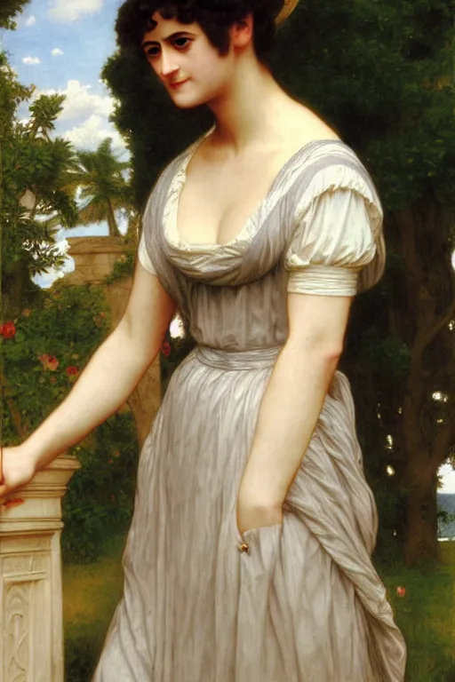 Prompt: jane austen in a greec - style dress, painting by rossetti bouguereau, detailed art, artstation