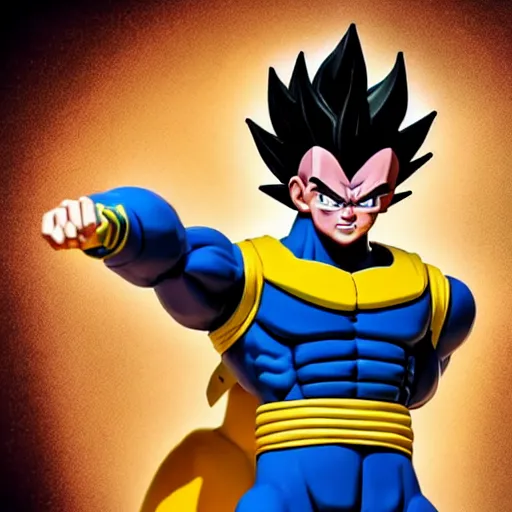 Prompt: statue of vegeta from dragon ball z, detailed and without artifacts