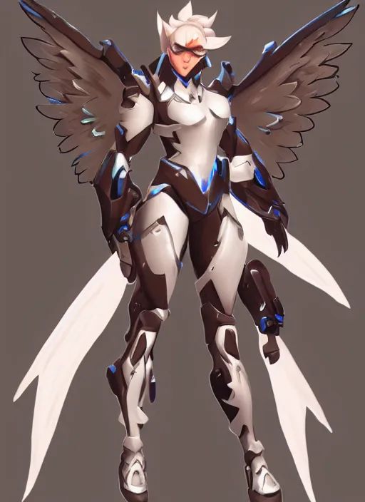 Prompt: concept art of a angel overwatch character