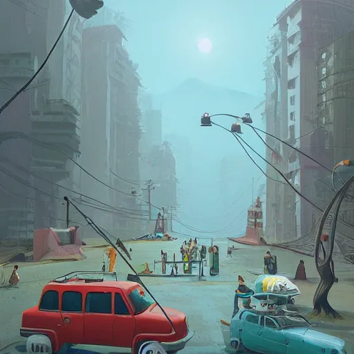 Image similar to rio de janeiro by simon stalenhag