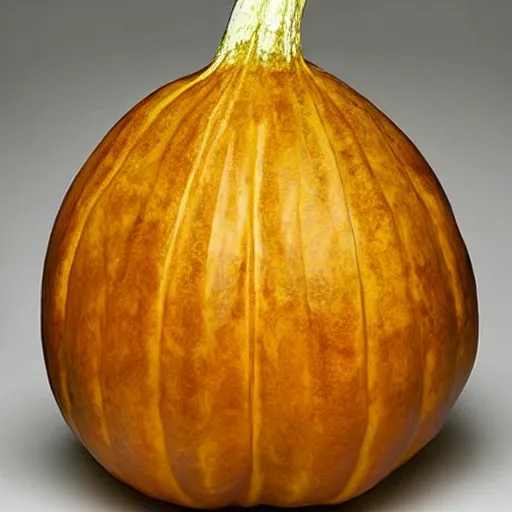 Image similar to a [ gourd ] carved shaped to look like ( amber heard face ) hybrid intercross