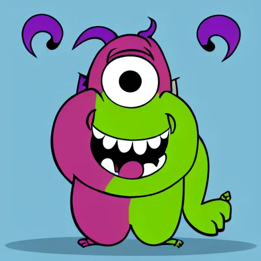 Prompt: a happy cartoon monster