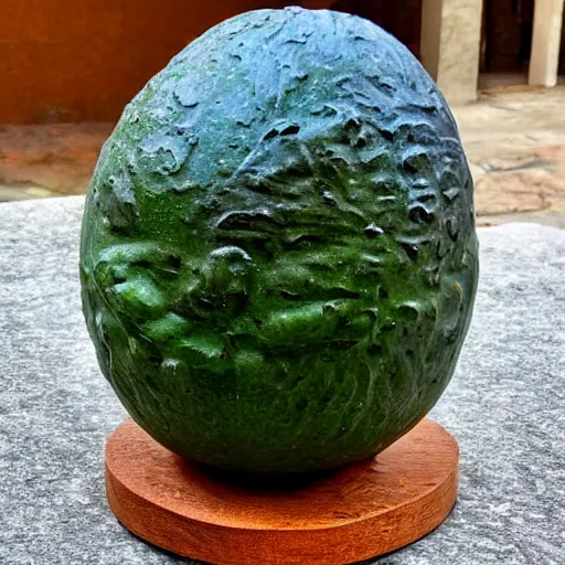 Image similar to a chiseled statue of an avocado