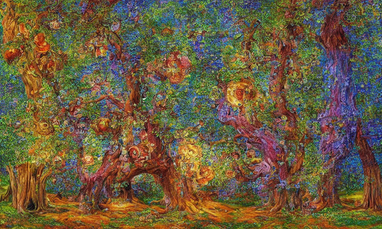 Prompt: Tree with the texture of a mushroom with an etched heart etched heart with texture of gummy bear mushroom skin texture gummy bear texture heart high definition HD 3d realistic dreamy visual poem of Oak Tree with texture of a mushroom in the art style of Victor Nizovtsev and Peter Paul Rubens