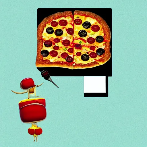 Image similar to surreal pizza