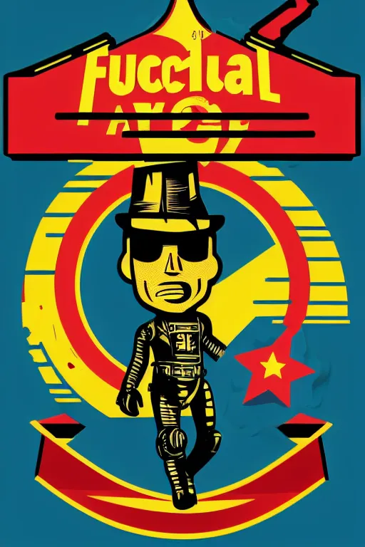 Image similar to fallout 7 6 retro futurist illustration art by butcher billy, sticker, colorful, illustration, highly detailed, simple, smooth and clean vector curves, no jagged lines, vector art, smooth andy warhol style