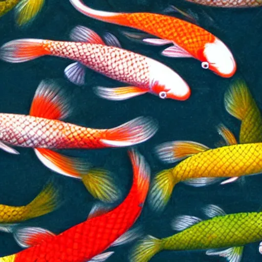 Prompt: japanese koi fish