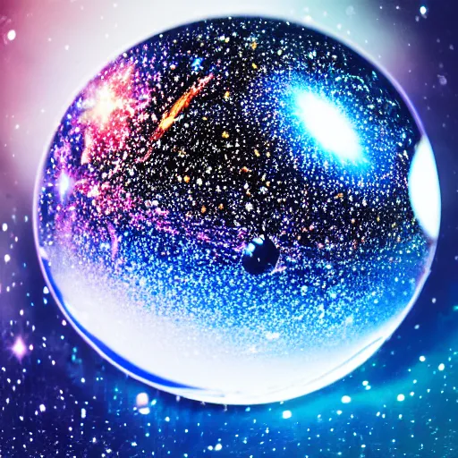 Image similar to photo of a crystal ball with a galaxy inside