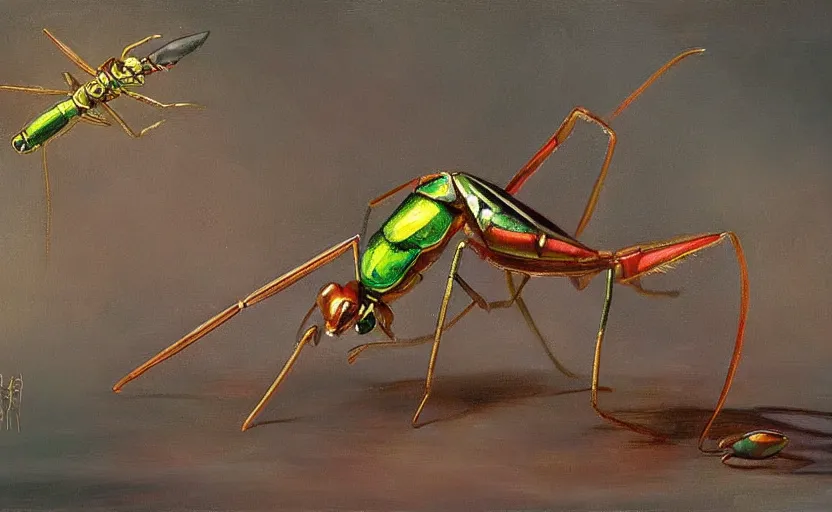 Image similar to Insect Alchemy mantis. By Konstantin Razumov, highly detailded