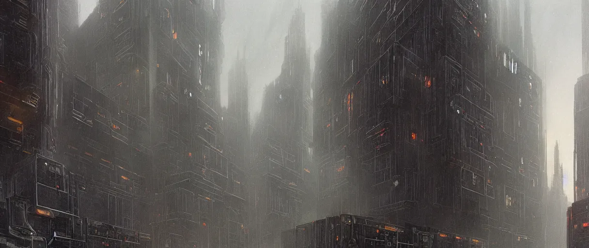 Prompt: A beautiful illustration of an abandoned blade runner 2049 city of massive scale brutalist architecture by Robert McCall and Ralph McQuarrie | sparth:.2 | Time white:.2 | Rodney Matthews:.2 | Graphic Novel, Visual Novel, Colored Pencil, Comic Book:.3 | unreal engine:.3 | first person perspective | viewed from below | establishing shot