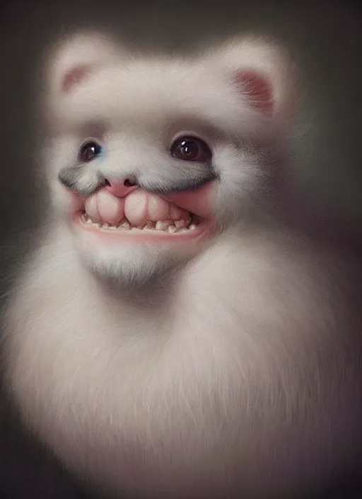 Image similar to highly detailed closeup portrait of cute fluffy animals, unreal engine, nicoletta ceccoli, mark ryden, earl norem, lostfish, global illumination, god rays, detailed and intricate environment