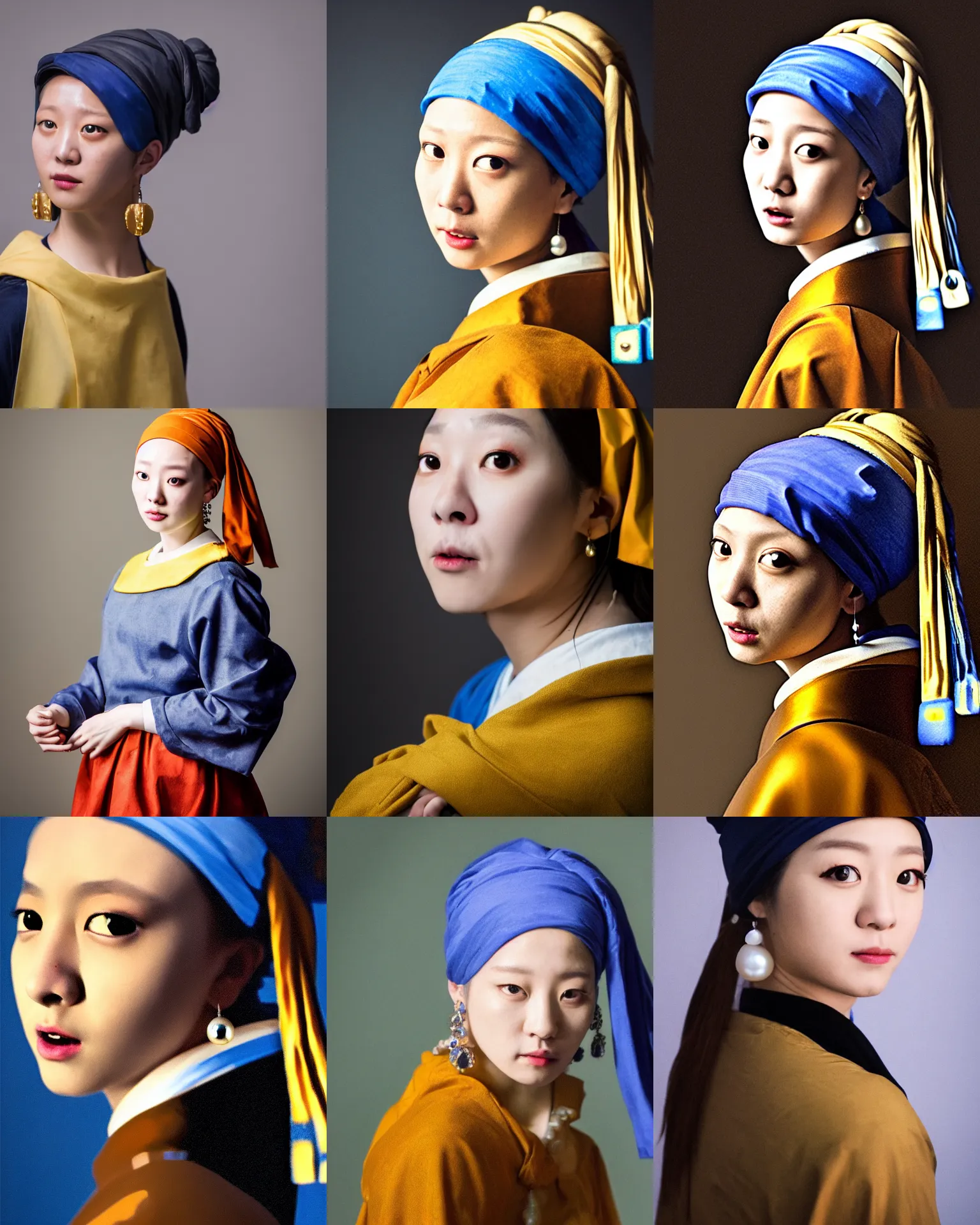 Prompt: jingkook from bts as a girl with a pearl earring portrait by vermeer, gender bender cosplay by jingkook, dslr photo, iso 1 0 0, f / 2 2, studio lighting, 8 k, rule 6 3