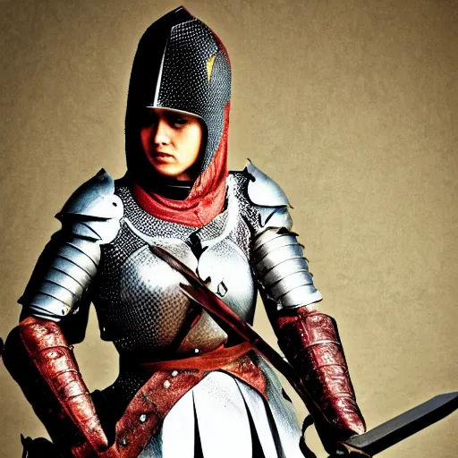 Image similar to Female Knight holding sword