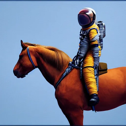 Prompt: horse sitting on astronaut, hyperrealistic masterpiece, artstation, cgsociety, kodakchrome, golden ratio, detailed, 8 k