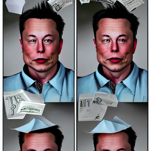 Image similar to origami elon musk