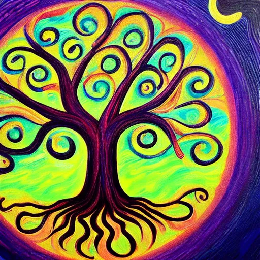 Image similar to tree of life, painting, detailed