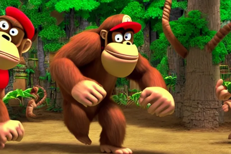 Image similar to donkey kong from nintendo in real life, super realistic, 4 k, hdr