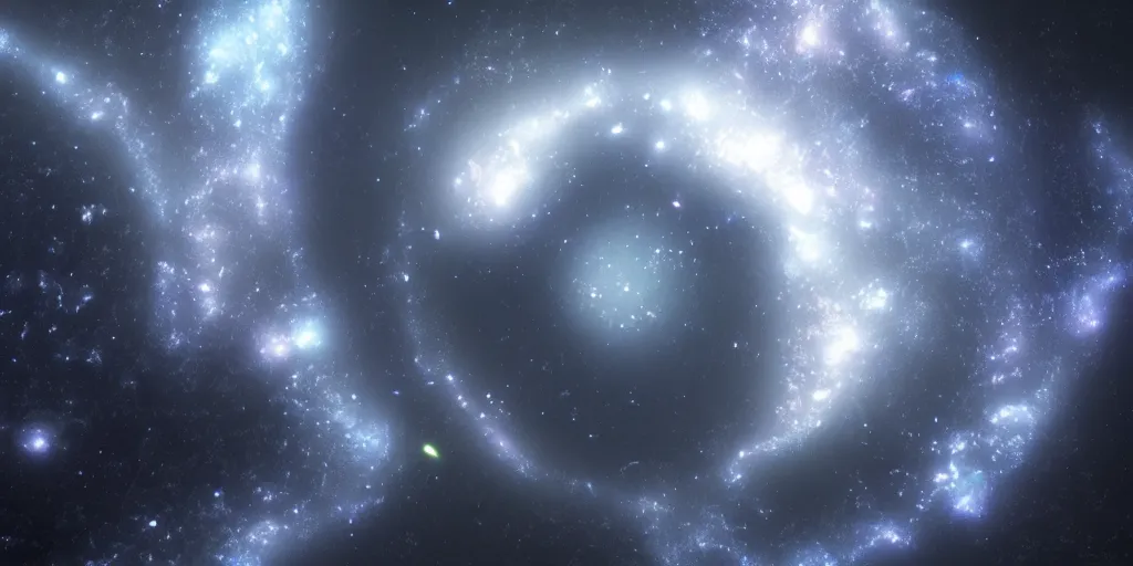 Prompt: view of the one spiral galaxy, deep space, dark space, unreal engine 5