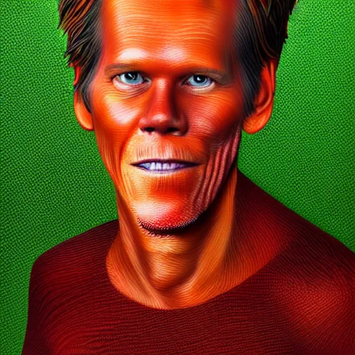 Image similar to ultra detailed kevin bacon shaped exactly like a bacon rendered by octane digital painting inspired by arcimboldo