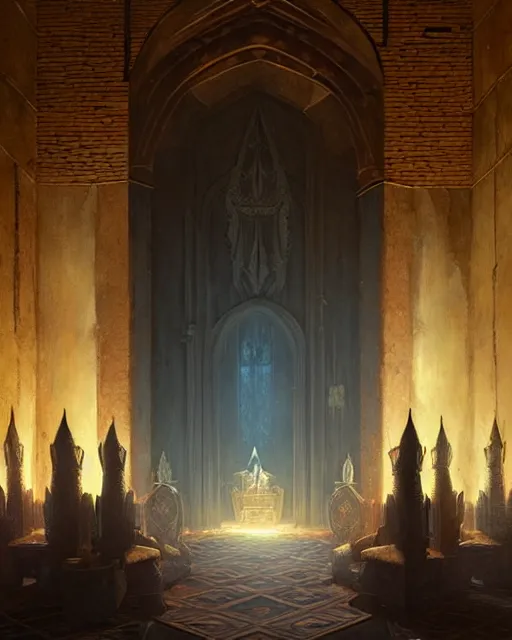 Image similar to middle ages throne room with a lot of people inside, dim light | | realistic shaded, fine details, realistic shaded lighting poster by greg rutkowski, diego gisbert llorens, magali villeneuve, artgerm, jeremy lipkin and rob rey