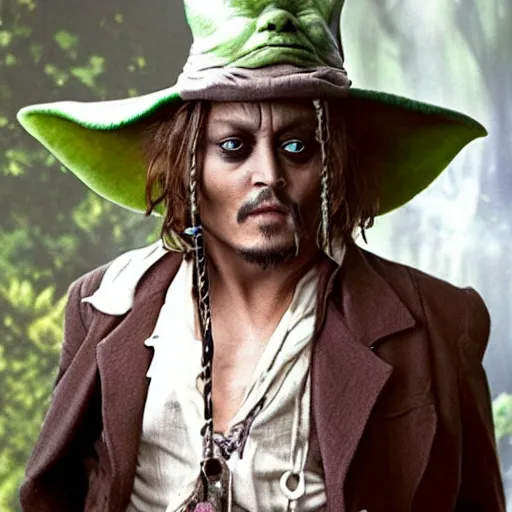 Prompt: Johnny Depp playing Yoda