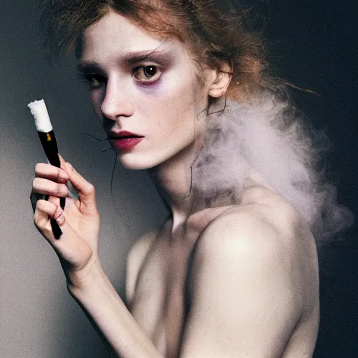 Image similar to Kodak Portra 400, 8K, soft light, volumetric lighting, highly detailed, britt marling style 3/4 , fine art portrait photography by Paolo Roversi, a Marmot smoking a cigarette, symbolic metamorphosis complex 3d render , 150 mm lens, art nouveau fashion embroidered, bust with intricate underwaters details, elegant, hyper realistic, ultra detailed, octane render, underwater soft colours, emotionally evoking, head in focus, fantasy, elegant, soft light, volumetric lighting, highly detailed, Refined, Highly Detailed, soft lighting colors scheme, fine art photography, Hyper realistic, photo realistic