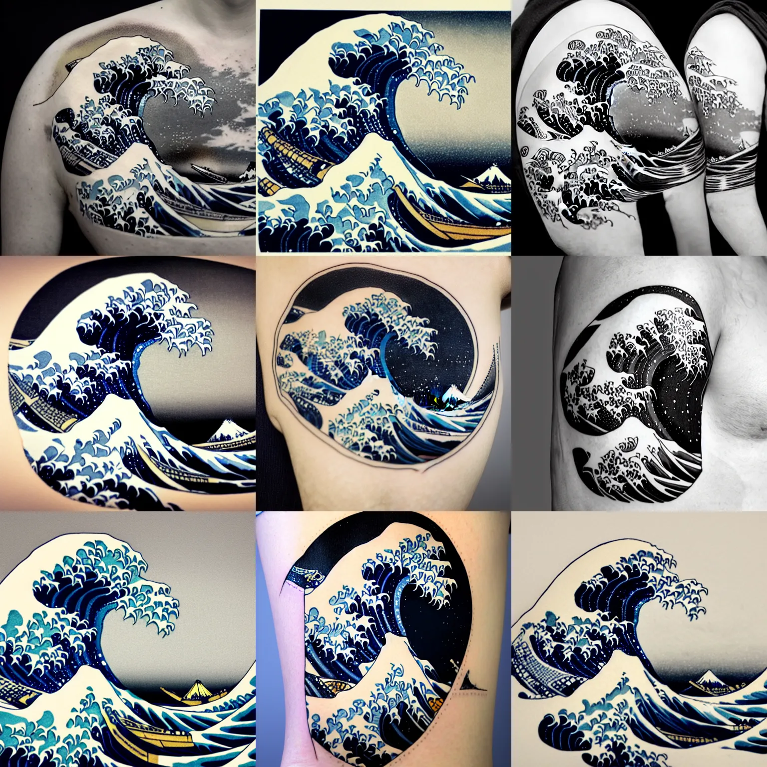 Japanese Wave Tattoo Stock Illustrations RoyaltyFree Vector Graphics   Clip Art  iStock