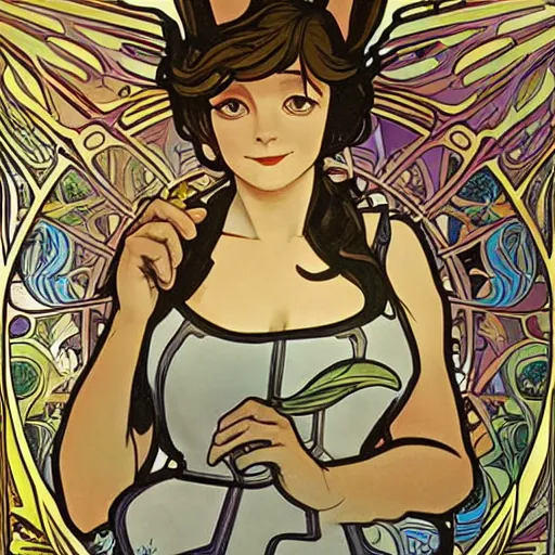 Image similar to Judy Hopps, art nouveau, Alphonse Mucha, detailed