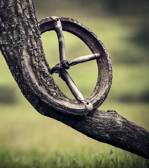 Image similar to sad tire hanging from a tree