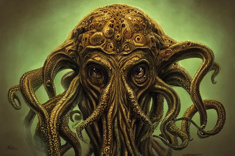 Image similar to “ a extremely detailed stunning portraits of cthulhu by allen william on artstation ”