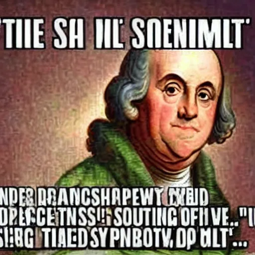 Image similar to meme about benjamin franklin and snails