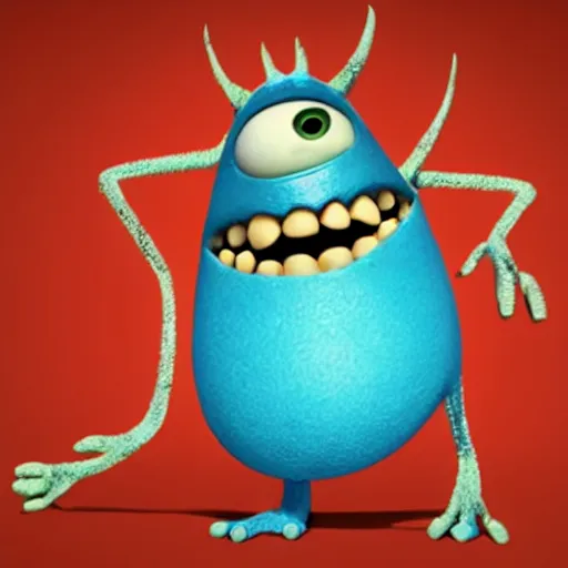 Image similar to strep throat illustrated as a monster from Pixar's Monster's Inc