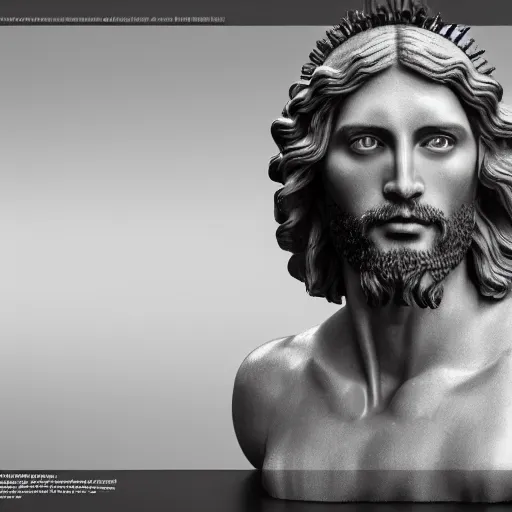 Image similar to an extremely detailed sculpture of a ridiculously good looking jesus that looks like a jewish gigachad as the christo redentor, long curly hair, elegant ancient greek dress, very detailed, rio de janeiro, beautiful, intricate, cinematic, artstation, william bouguereau, alphonse mucha, greg rutkowski, rossdraws, octane render