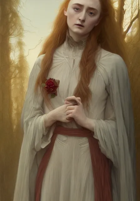 Prompt: sansa saoirse ronan vampire, intricate, elegant, highly detailed, digital painting, artstation, concept art, smooth, sharp focus, illustration, art by artgerm and greg rutkowski and alphonse mucha and william - adolphe bouguereau